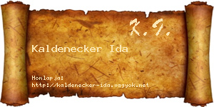 Kaldenecker Ida névjegykártya